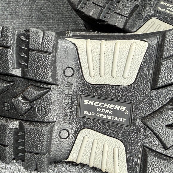 Skechers Burgin Tarlac Steel Toe Work Boots Men Size 10 Black Leather Industrial - Picture 14 of 15